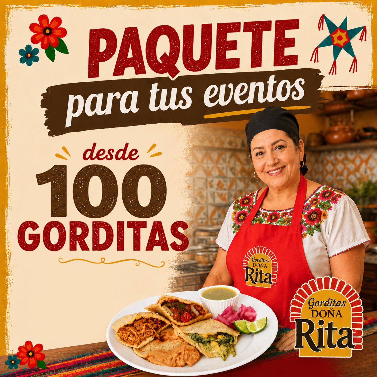 Plato de gorditas para eventos